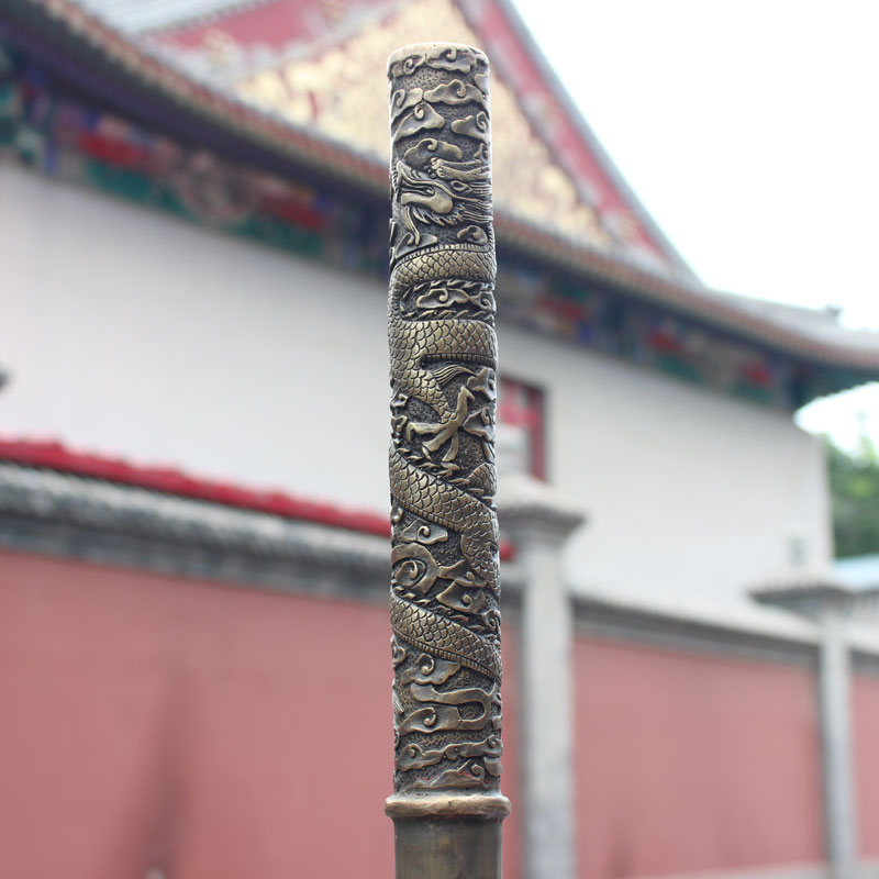 真全铜器纯铜金箍棒黄铜金箍棒 定海神针 龙纹金箍棒 铜金箍棒 工艺品