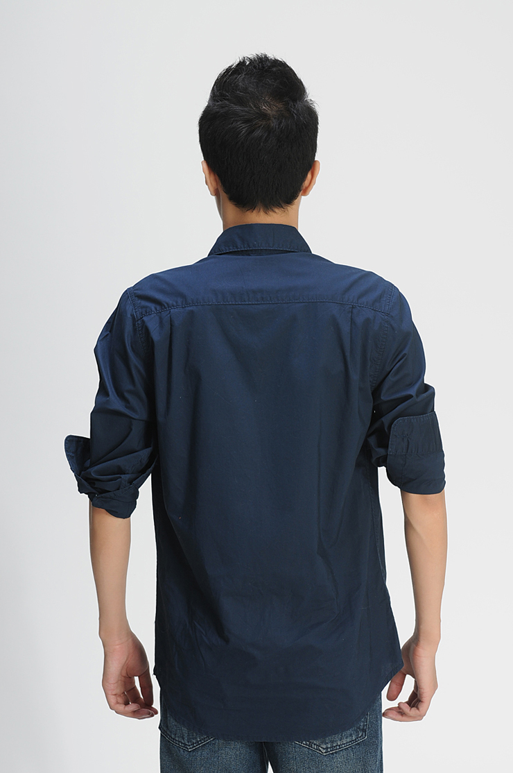 old navy老海军 男薄型长袖衬衫(527047031)午夜蓝xxl