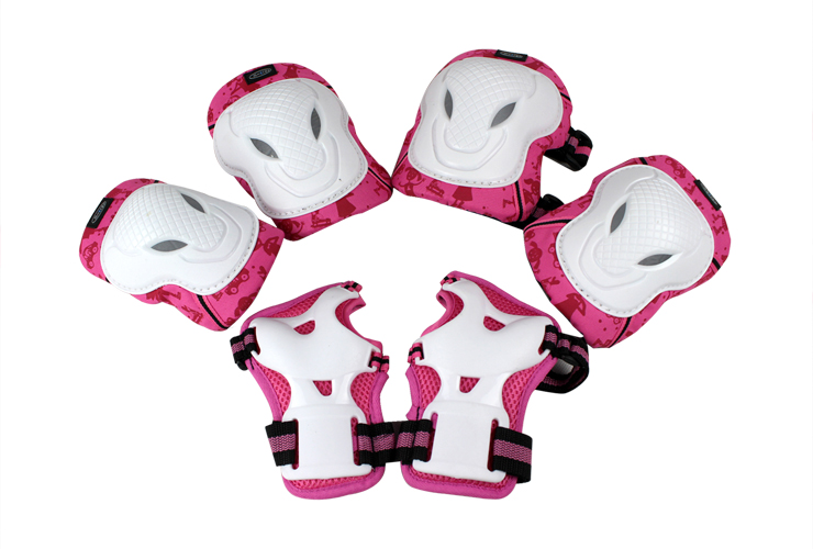 米高micro加厚轮滑护具六件套 溜冰护具bkp 粉色 s