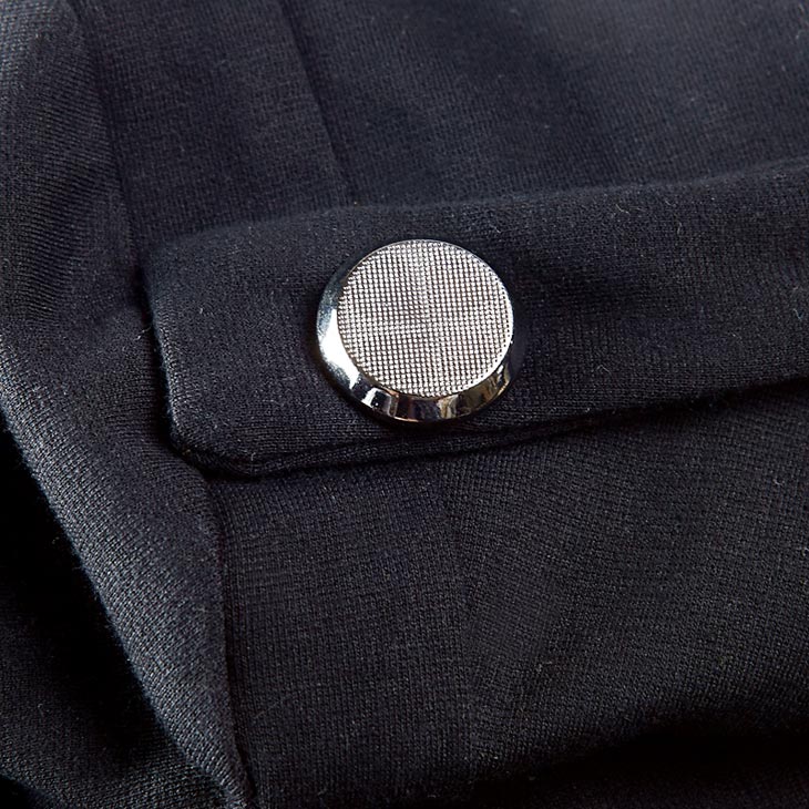 妖精的口袋 elfsack 色雷斯群山 秋装复古双排扣徽章西服 131026 黑色