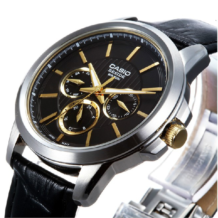casio卡西欧男士手表卡西欧皮带男表bem-307bl-1a1
