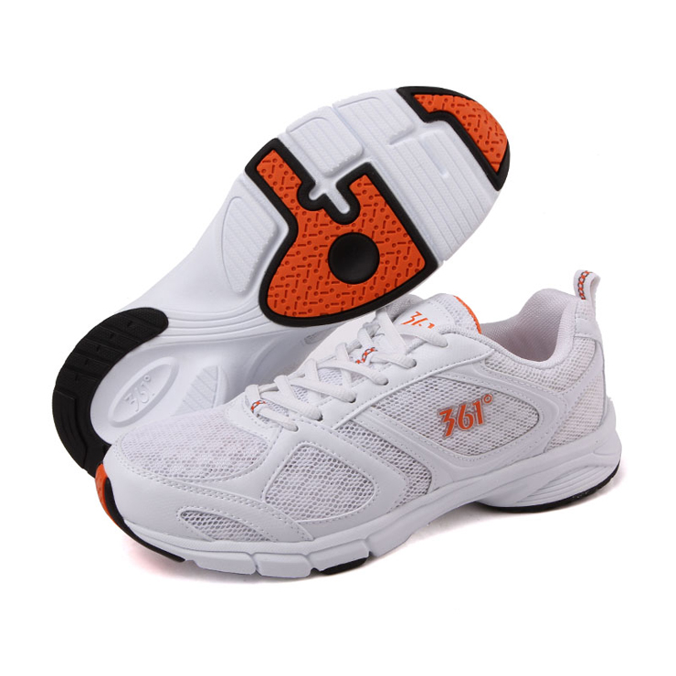 361°(361度)新款春夏男款常规跑鞋 7112234 白/深橙 43