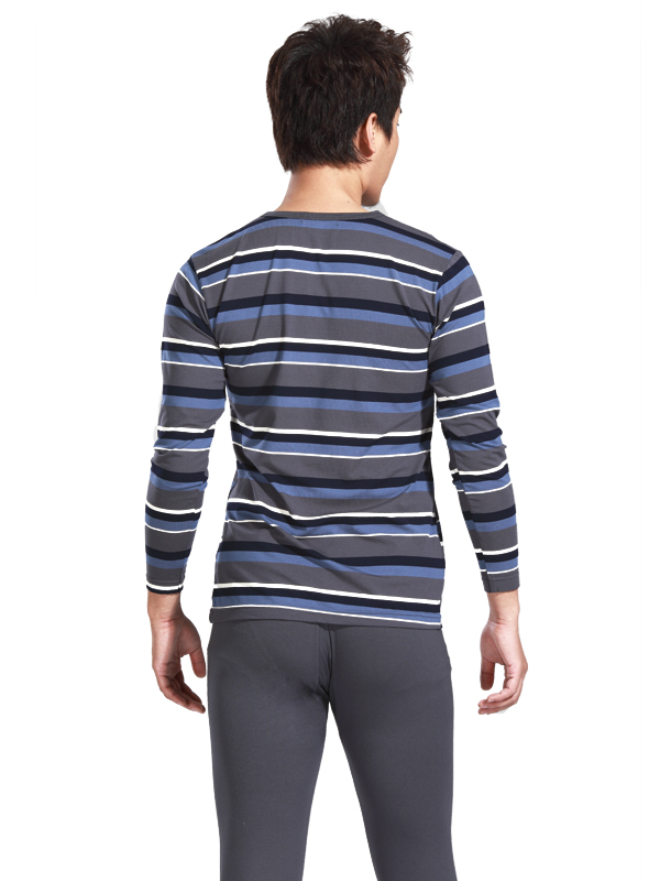 竹风at1106男式时尚条纹双抗莫代尔内衣套 酒红色 xl