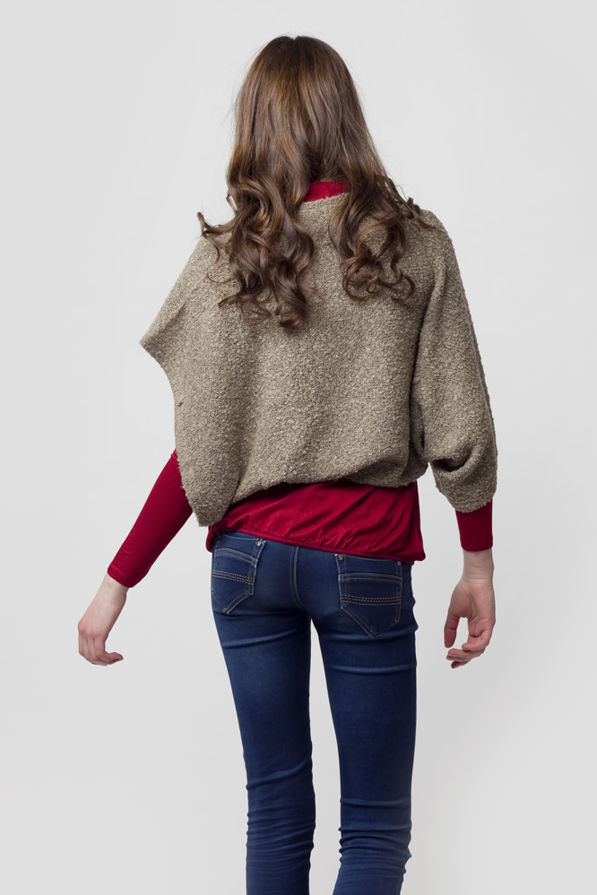 卡玛kama 女士个性蝙蝠袖开衫7311953(低于80) 卡其 l