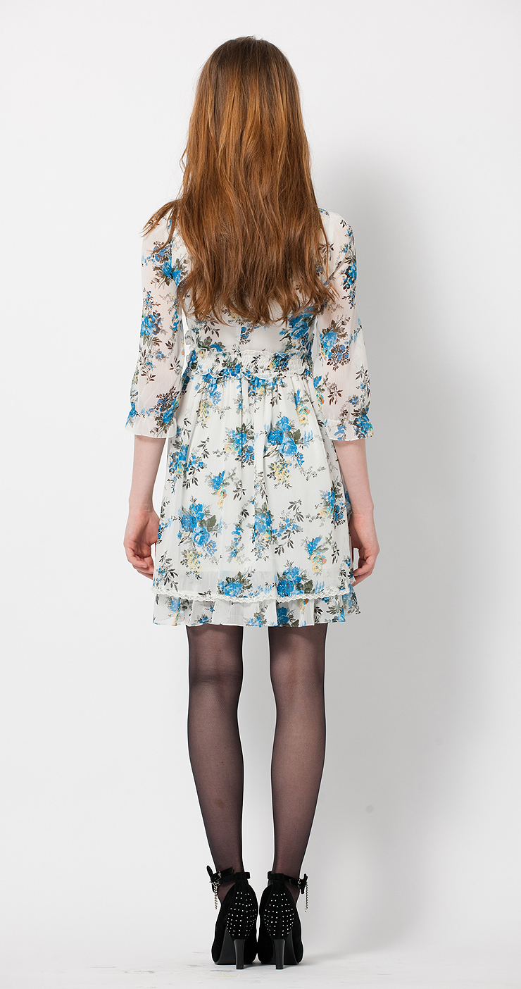 卡莎布兰卡casablank新款连衣裙c1131106 粉蓝花 l