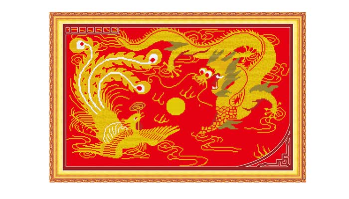华庭丽娜十字绣 10187-c348龙凤呈祥