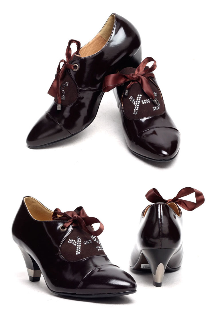 jinho 金猴职业知性时尚中跟女单鞋 e562 棕色 36