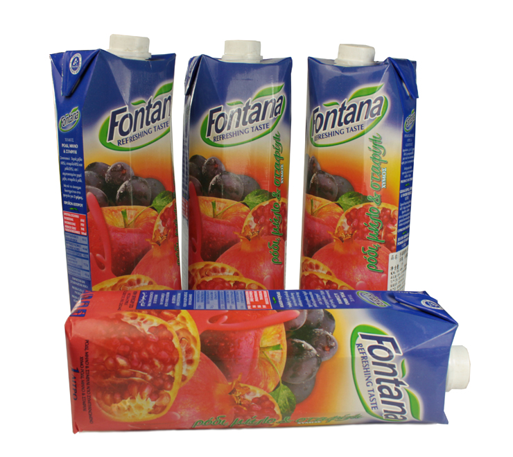 fontana塞浦路斯芳塔娜100%石榴,苹果,与葡萄果汁1lx4瓶/组