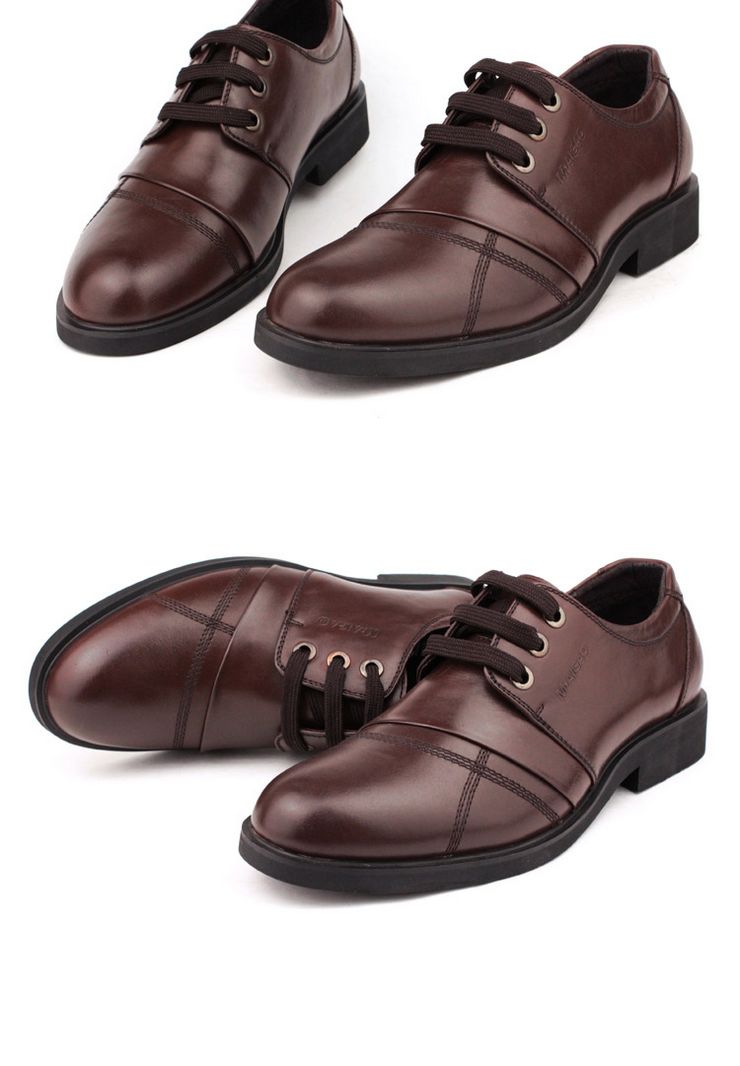 麦高 时尚舒适透气系带商务休闲皮鞋 18856-2 黑色 39