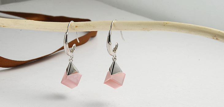 银色倾城chincs 美立方耳坠 耳环 首饰 925纯银镀白金 e0168