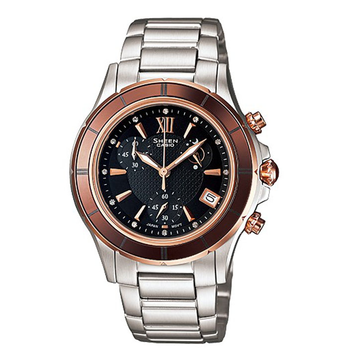 casio 卡西欧女表 陶瓷蓝宝石女钻表 she-5516sg-5a