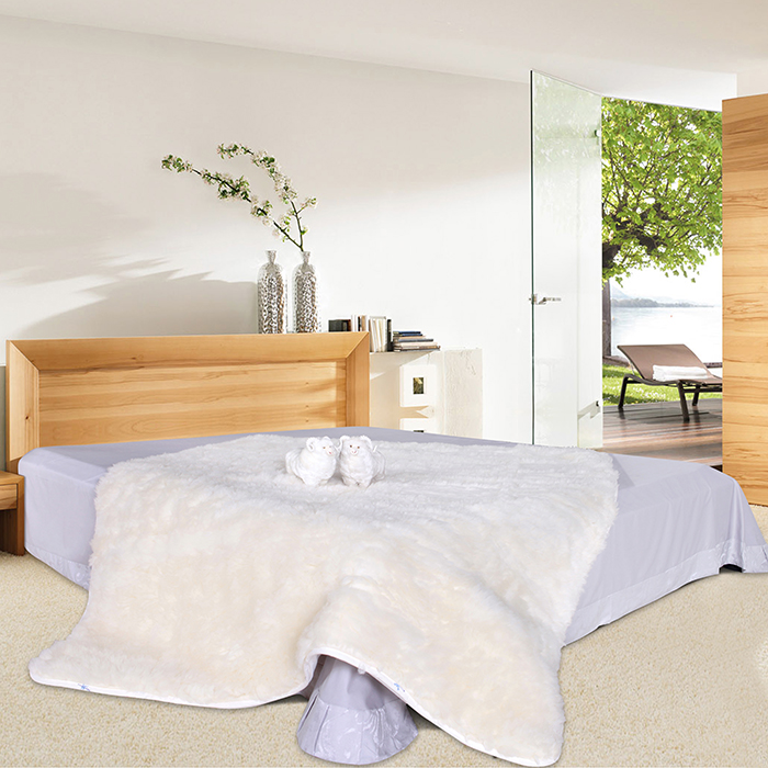 猫猫家纺 纯棉纯新羊毛床褥 5尺,6尺床 白色 1.5米