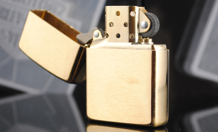 zippo打火机纯铜盔甲拉丝168