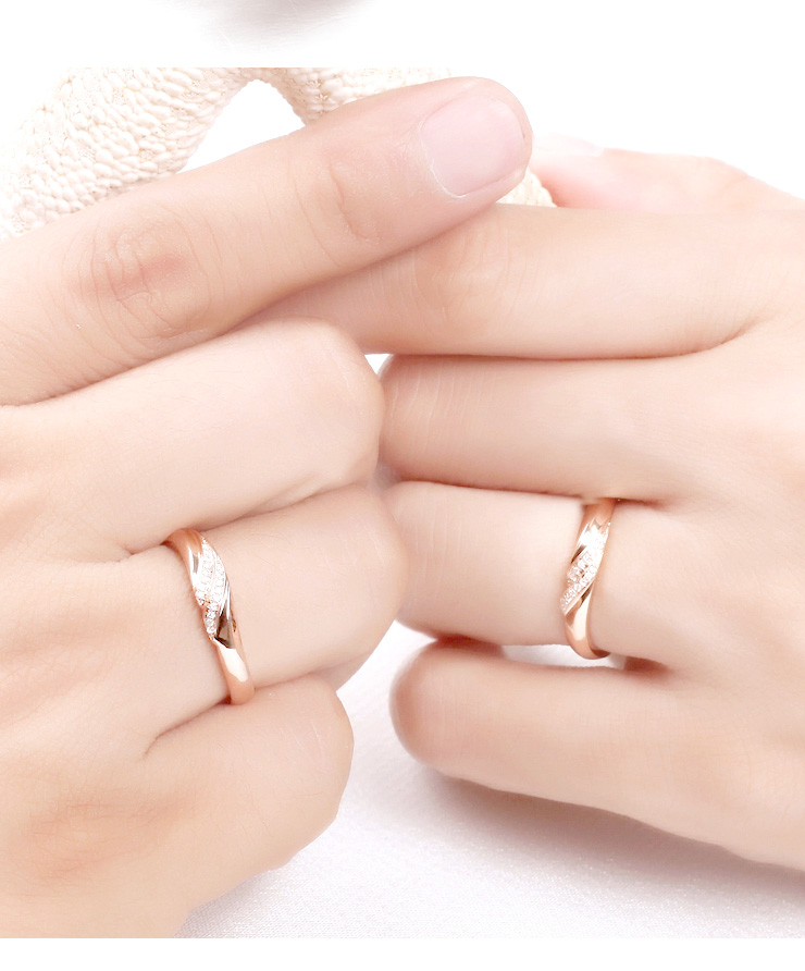 一搏千金ybqj18k玫瑰金19分经典对戒 /钻石戒指/婚戒(对1)