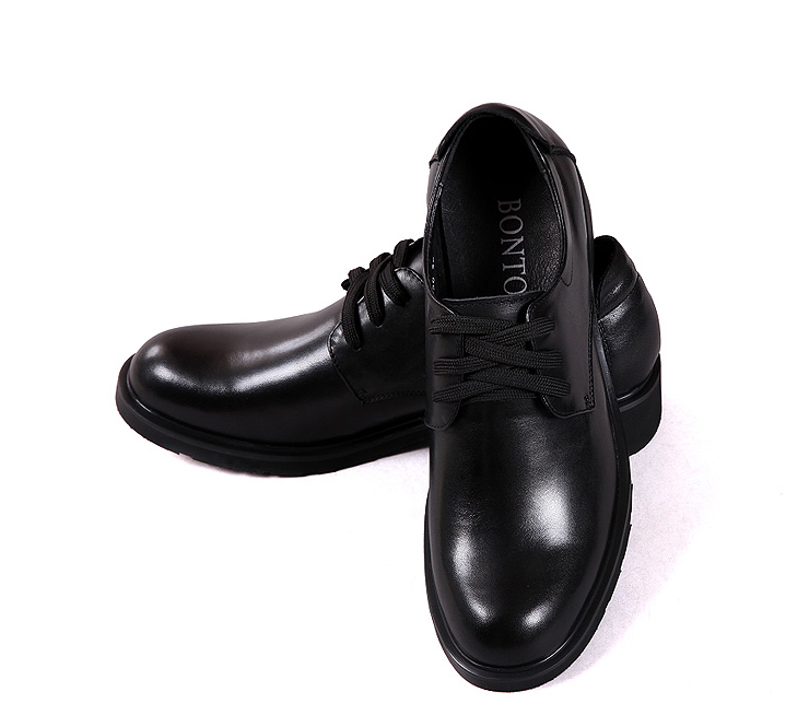 bontoni真皮正品牛皮正装商务棕色男式皮鞋子10034 黑色 39【图片 价