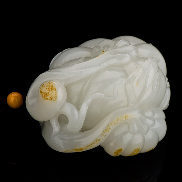 御府和田玉 新疆和田玉枣红皮一级白白玉籽玉把件 瓜瓞绵绵 167克