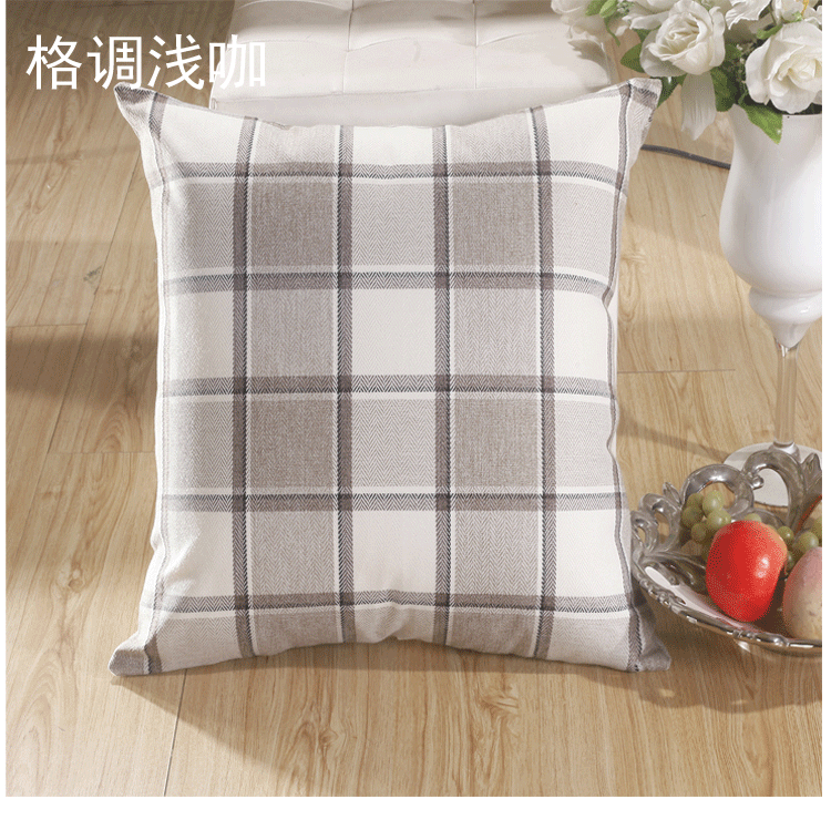 米嘟家纺 麻纱抱枕（含芯）抱枕套 55*55cm 可机洗 汽车靠垫办公室抱枕 格调绿 55cm*55cm抱枕芯