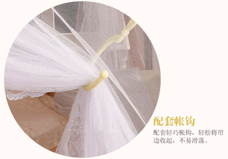 
                                                                                圣安贝 蚊帐 不锈钢三开门拱形落地25管雪纺加密 粉色(标配三通送风扇） 180*200cm                