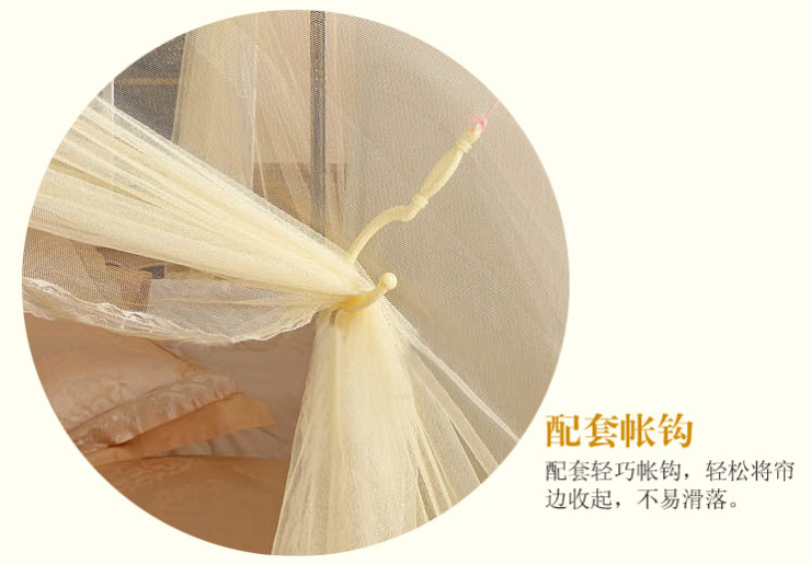 
                                                                                圣安贝 蚊帐 不锈钢三开门拱形落地25管雪纺加密 粉色(标配三通送风扇） 180*200cm                