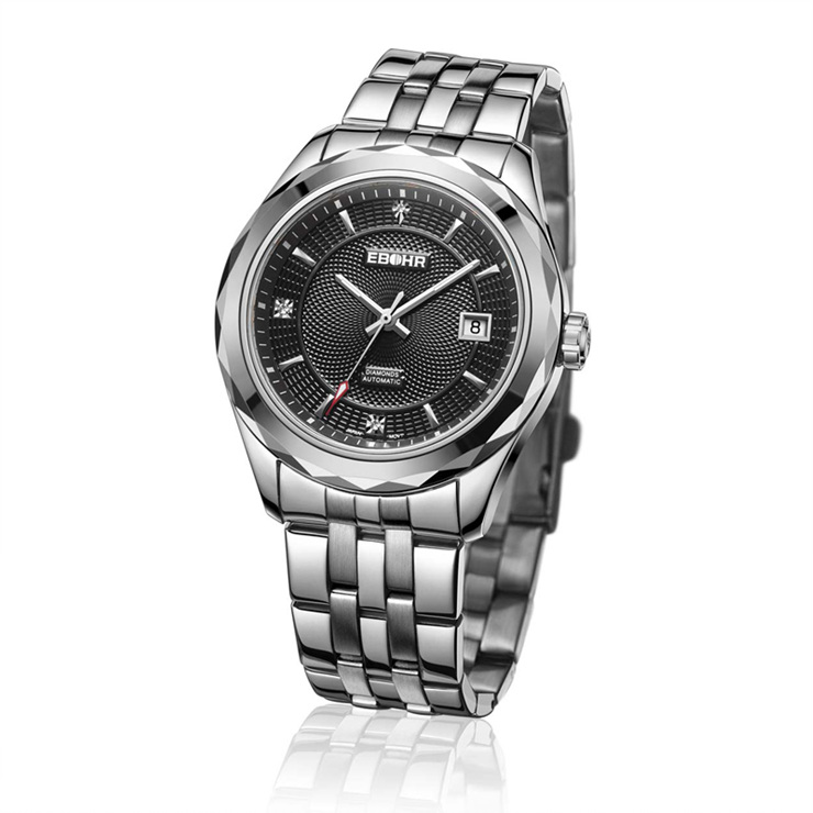 依波表(ebohr)豪华机械系列 10270127 日历显示 镶钻表面 女士腕表