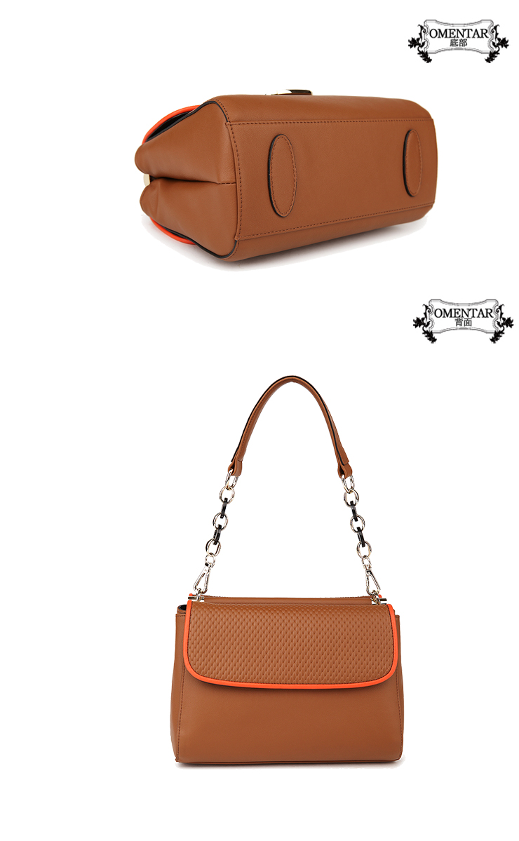 赛伦斯 勃迪尼 新款女包 提肩手提 两面用包cb0032c 橙色 单肩包