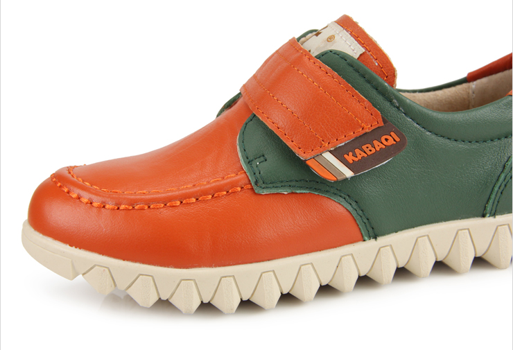 卡巴奇 春秋新款头层皮男女童学生皮鞋