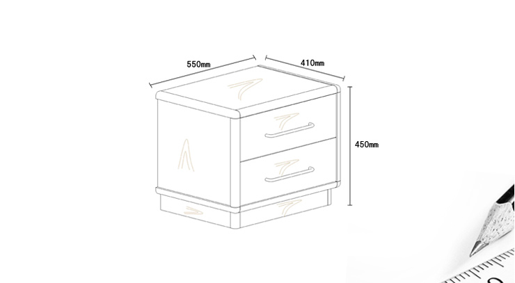 产 品 名 称 床头柜 产 品 尺 寸(mm) 550*410*450 产 品 型 号 ps