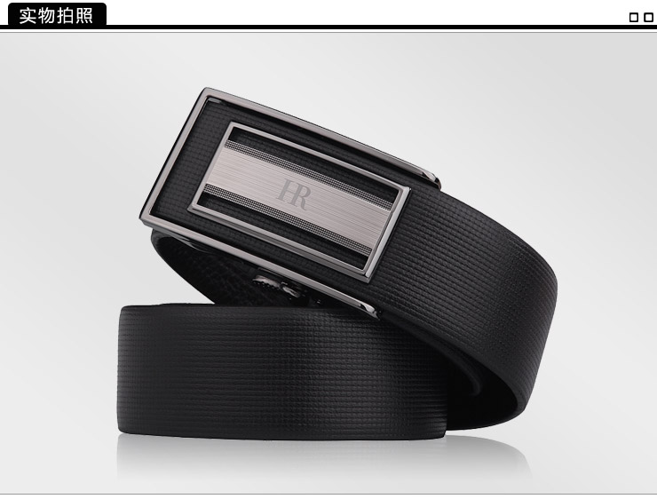 hr赫莲娜 商务休闲男士牛皮自动扣皮带腰带h73-003740b2深啡色