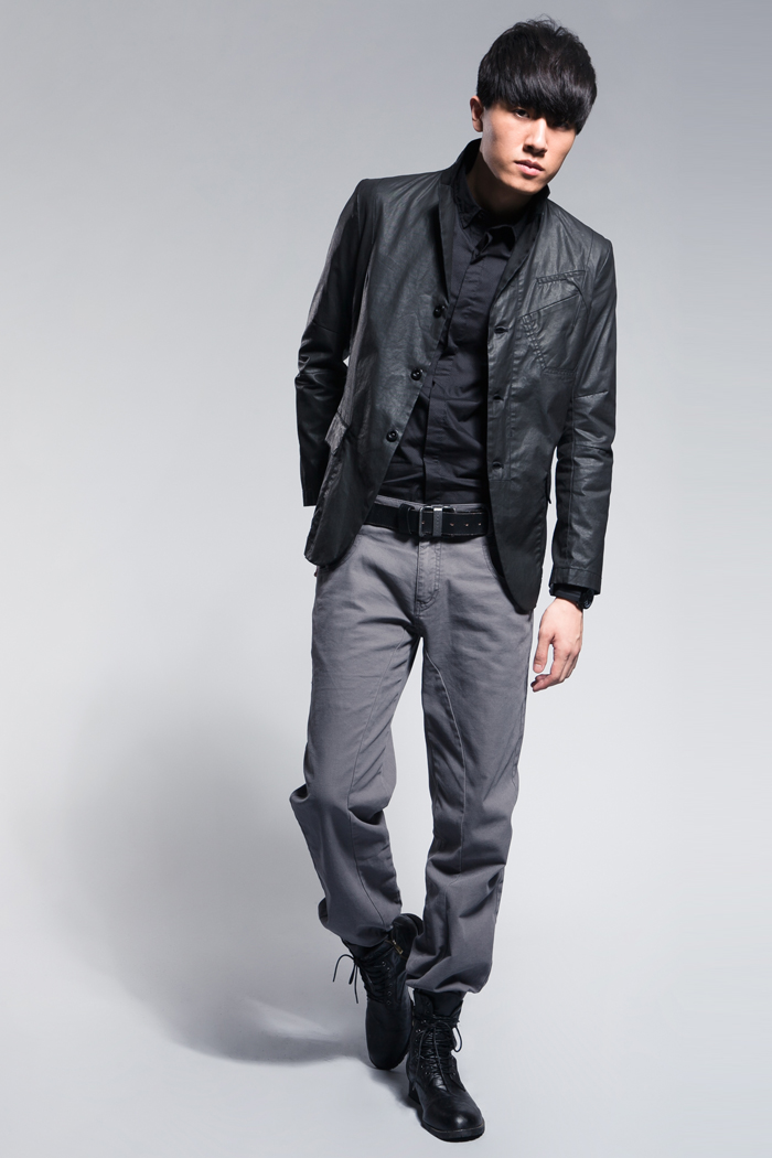 圣迪奥 sdeer 男装春商务休闲全棉长袖衬衫1170566 黑色/91 l