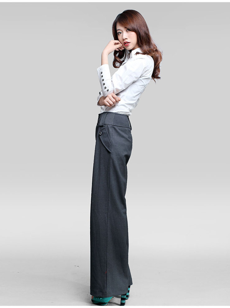 私宠 秋冬新款时尚加厚高腰喇叭裤 韩版毛呢休闲阔腿裤女 sa12333