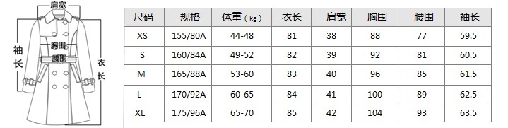 
                                        MSANN米斯安 明星气质女装 女式春秋中长款双排扣修身风衣外套 卡其色 L-170/92A                