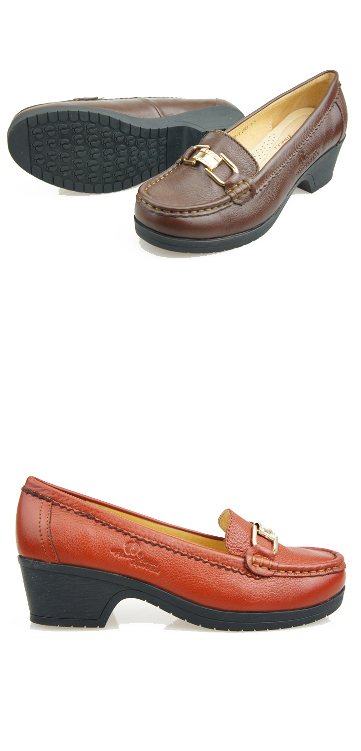 hang ten美国欢腾 春季新款头层牛皮休闲女鞋水钻搭扣女皮鞋202608-1