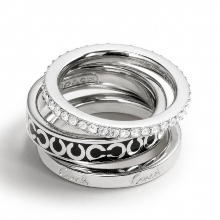 coach 蔻驰 女式戒指 silver/black q00007541 6