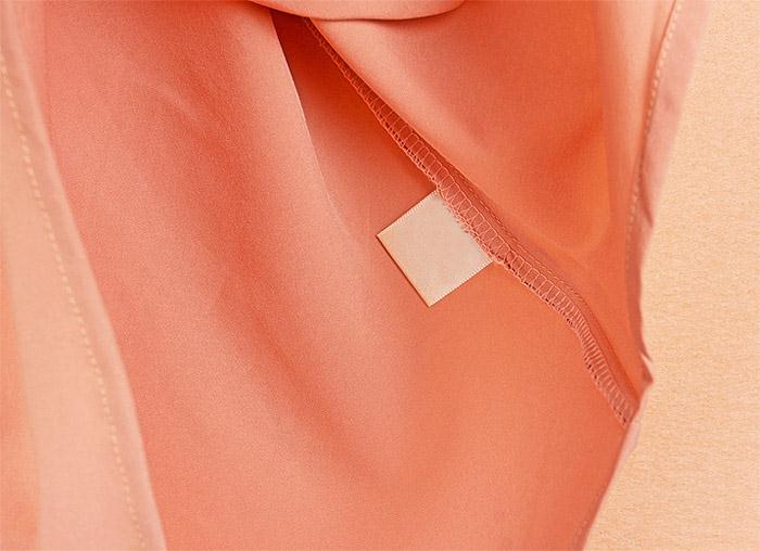 天空岛 韩国夏季新款女娃娃翻领木耳边拼接中袖衬衫 c2120701m 藕杏色