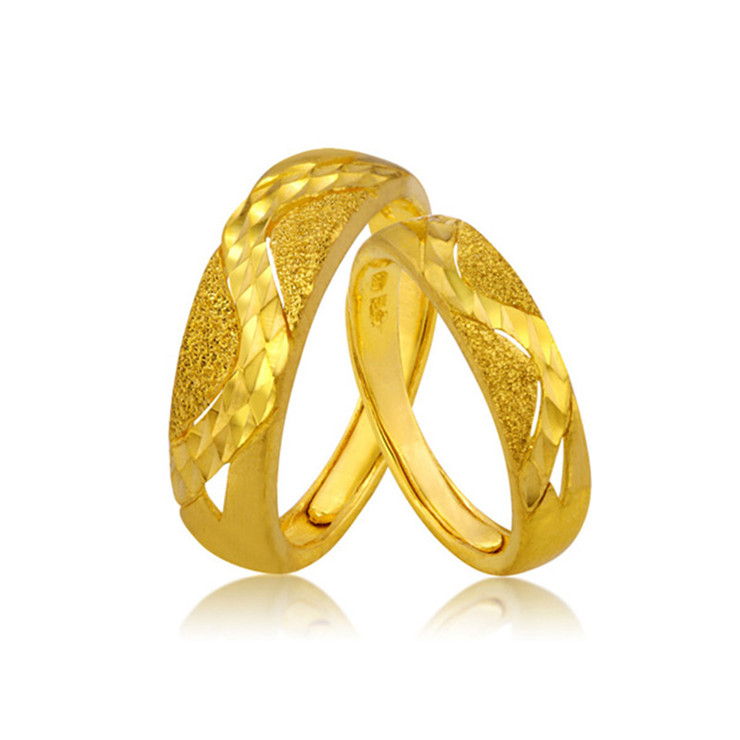 chj 潮宏基 婚爱系列忠贞不渝黄金足金戒指对戒女款