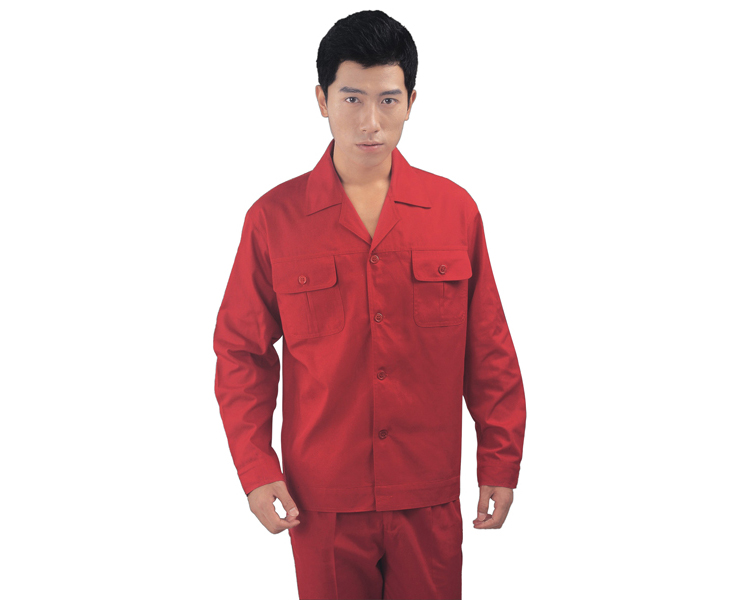 大红色单层夹克夏装 工作服劳保服套装 大红 s/160
