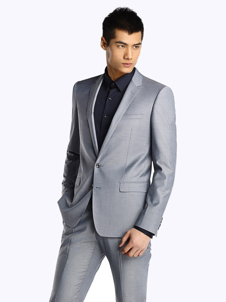yousoku银灰蓝 修身商务 修身韩版 结婚西装 男 西服套装1302206 亮