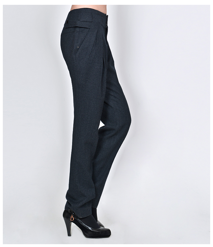 feizi菲姿2013春季新款 时尚女式羊毛裤长裤女裤fm202 深灰 l(165/72a