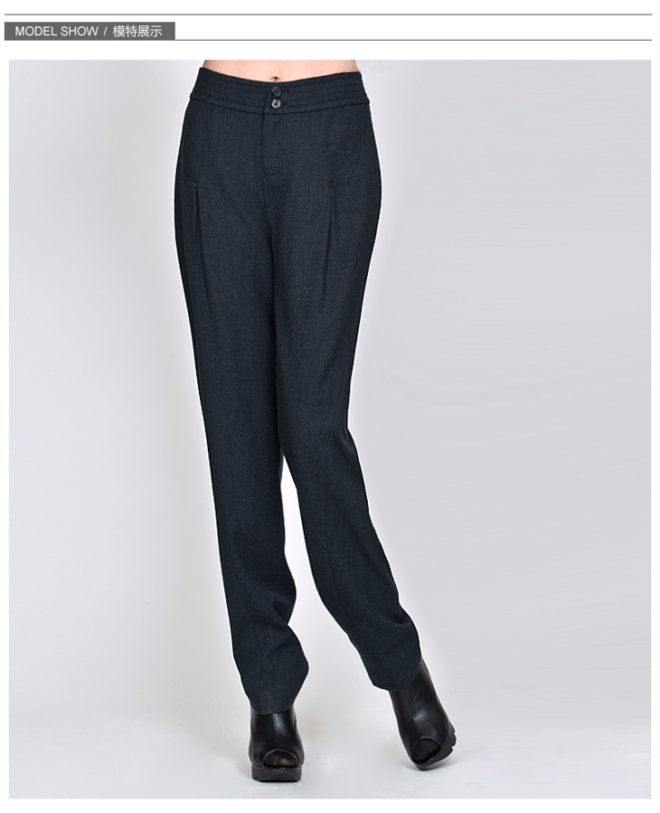 feizi菲姿2013春季新款 时尚女羊毛裤长裤女裤 fm207 深灰 xl(170/74a