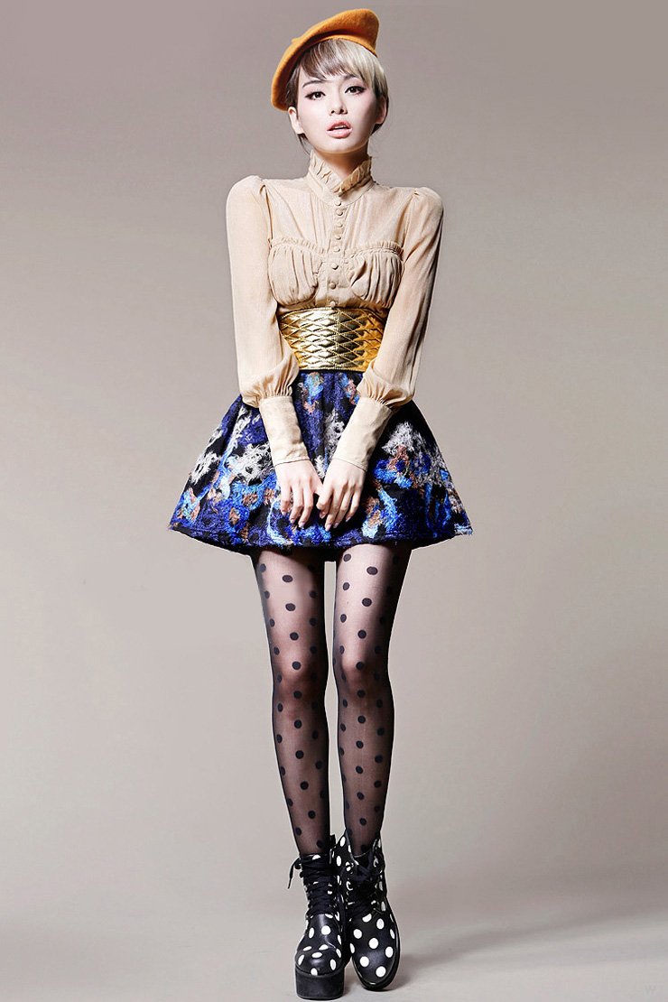 御锦臻品【两条装】性感时尚百搭 大圆点丝袜 点点女袜 sp0301 黑色