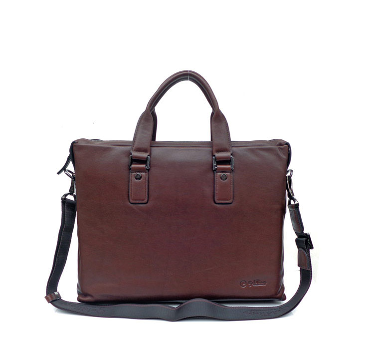 金利来goldlion男包 时尚商务新款浅啡色高档牛皮男士公文包斜挎包132