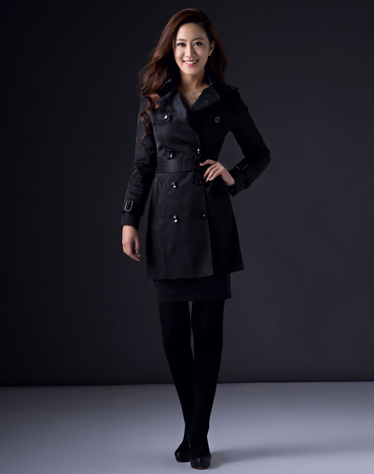 
                                        MSANN米斯安 明星气质女装 女式春秋中长款双排扣修身风衣外套 卡其色 L-170/92A                