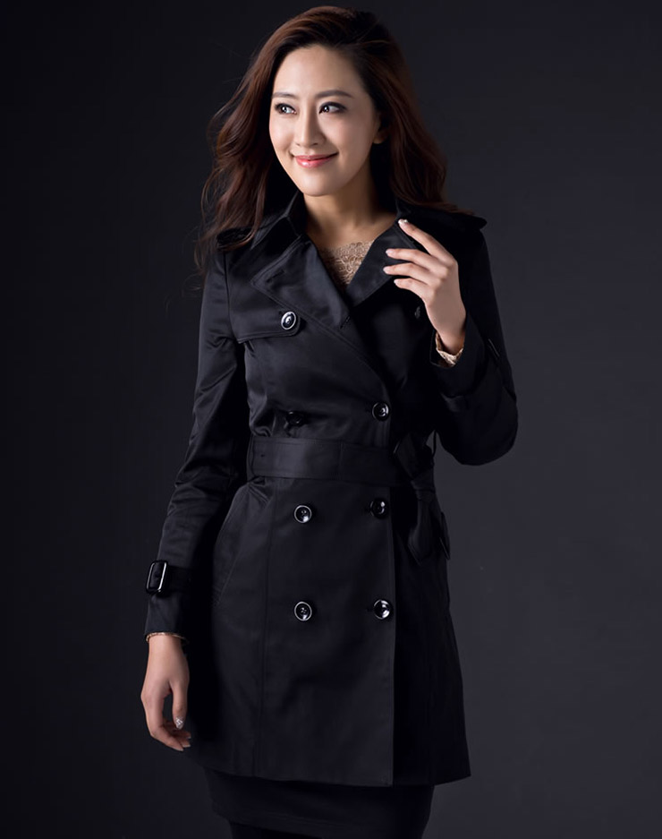 
                                        MSANN米斯安 明星气质女装 女式春秋中长款双排扣修身风衣外套 卡其色 L-170/92A                