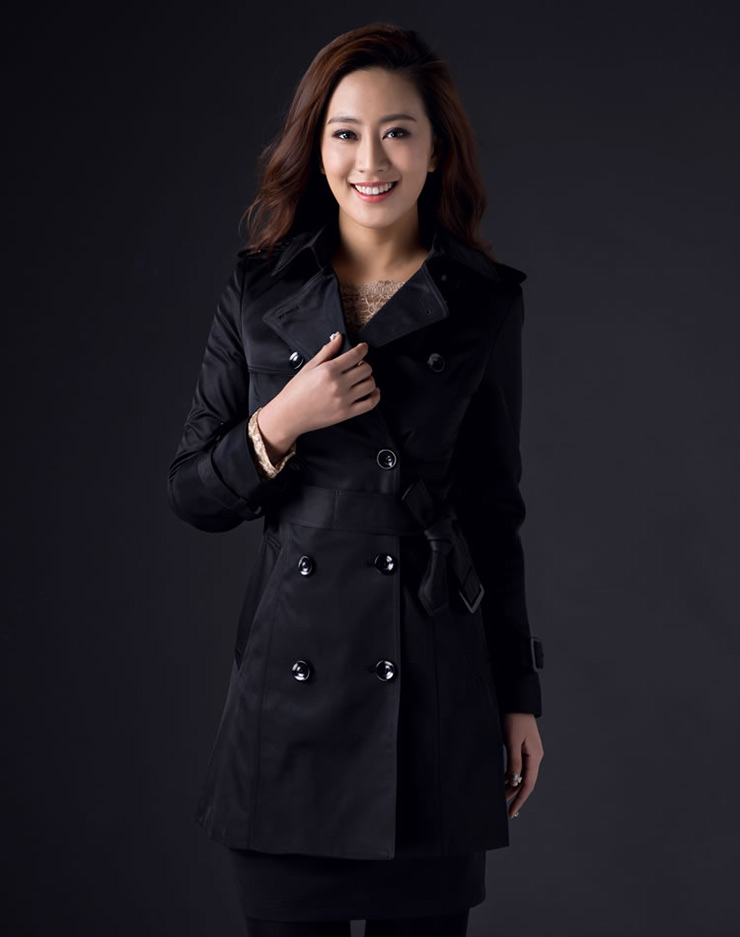 
                                        MSANN米斯安 明星气质女装 女式春秋中长款双排扣修身风衣外套 卡其色 L-170/92A                