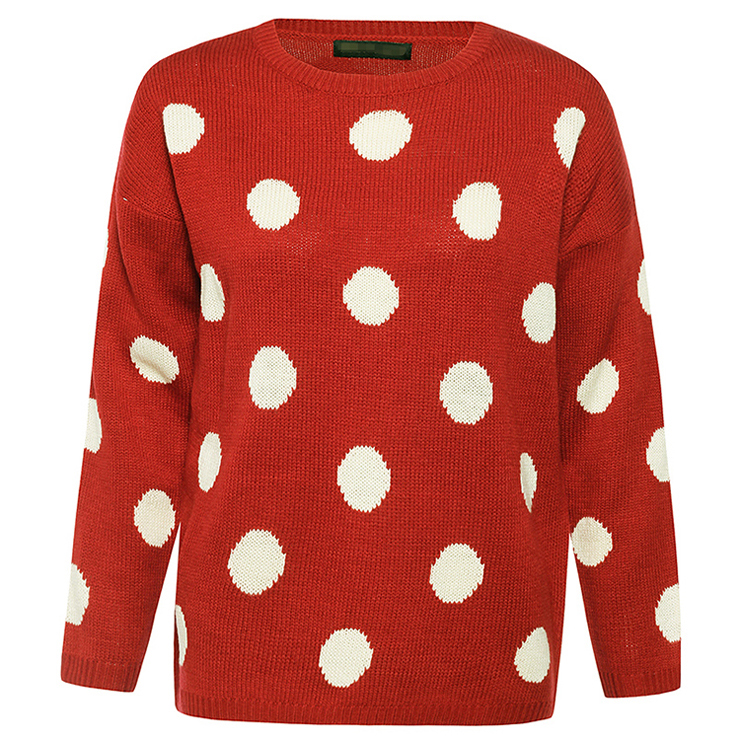 毛衫还是慵懒的最有爱 红白配很有复古英伦的态度,灰黄波点更时尚 都