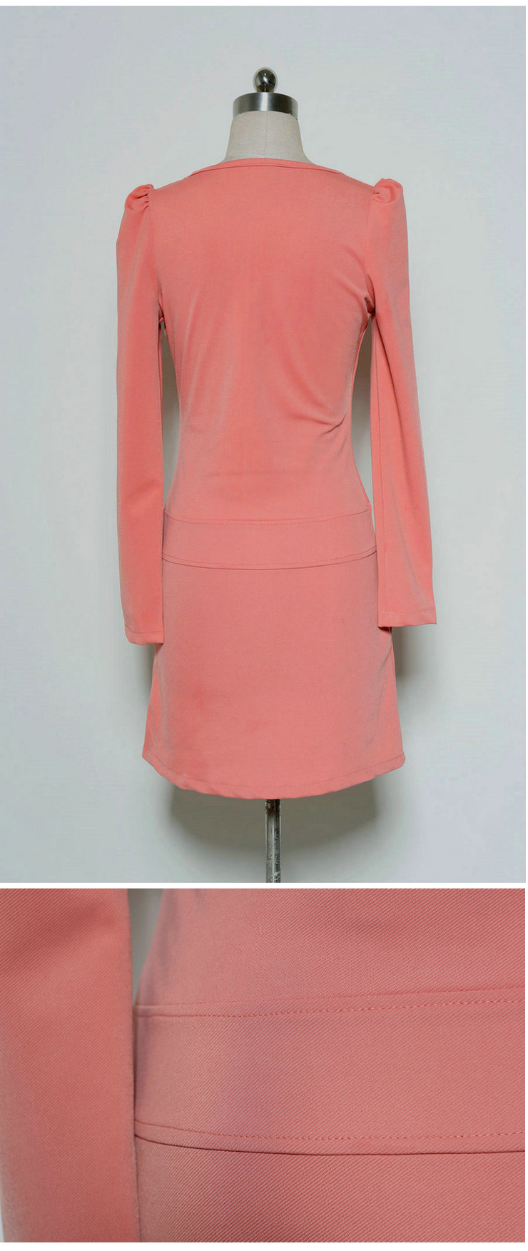 碧优妮春装女款针织修身连衣裙009313 绿色 l