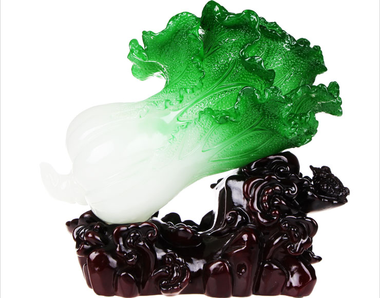 满意礼 百财如意白菜摆件 乔迁开业礼品 礼物招财工艺品摆设 中号myy