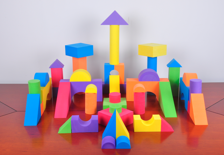 七色花 地面大,中型搭建积木类玩具 大eva积木(48块)q0135