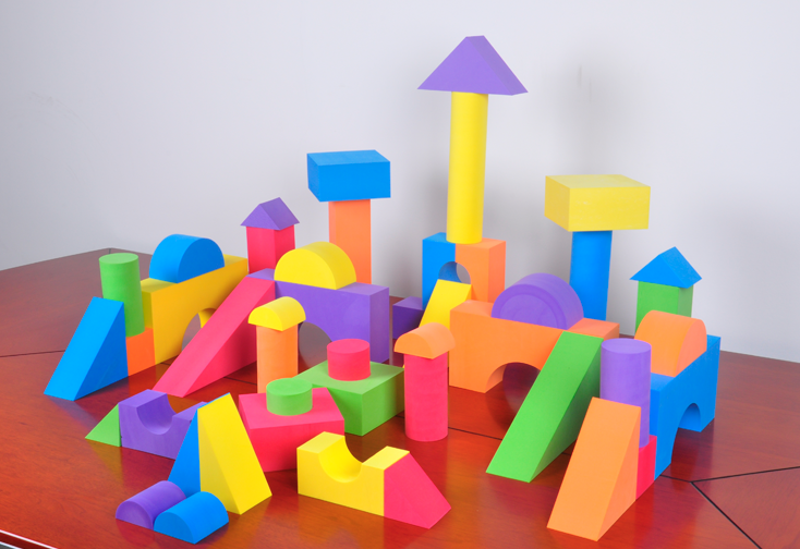 七色花 地面大,中型搭建积木类玩具 大eva积木(48块)q0135