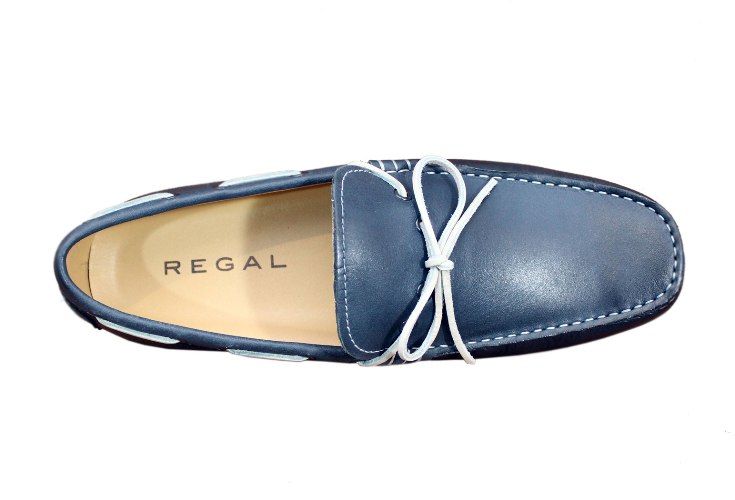 regal丽格2013新款休闲真皮豆豆款男鞋t60a 蓝色 40